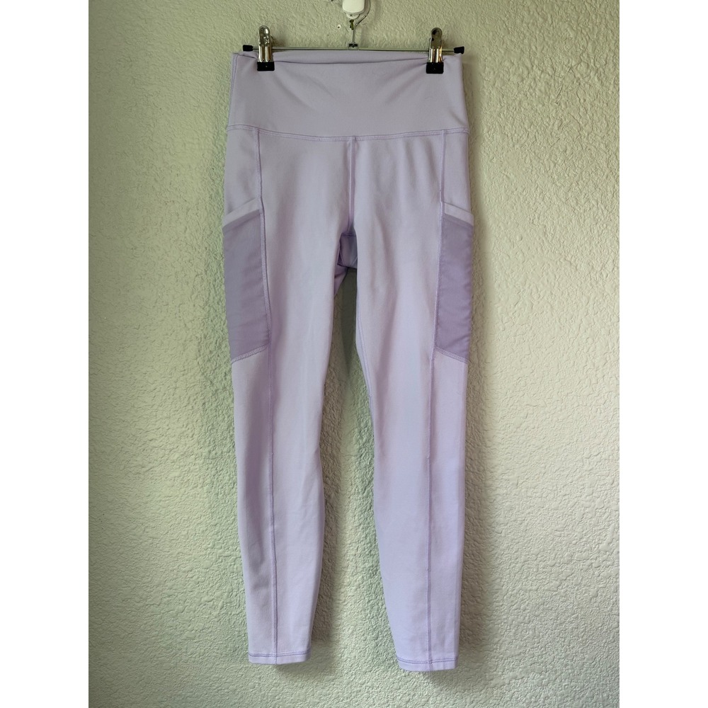 Fabletics PowerHold High Waisted‎ 7/8 Leggings Light Purple Mesh Pockets